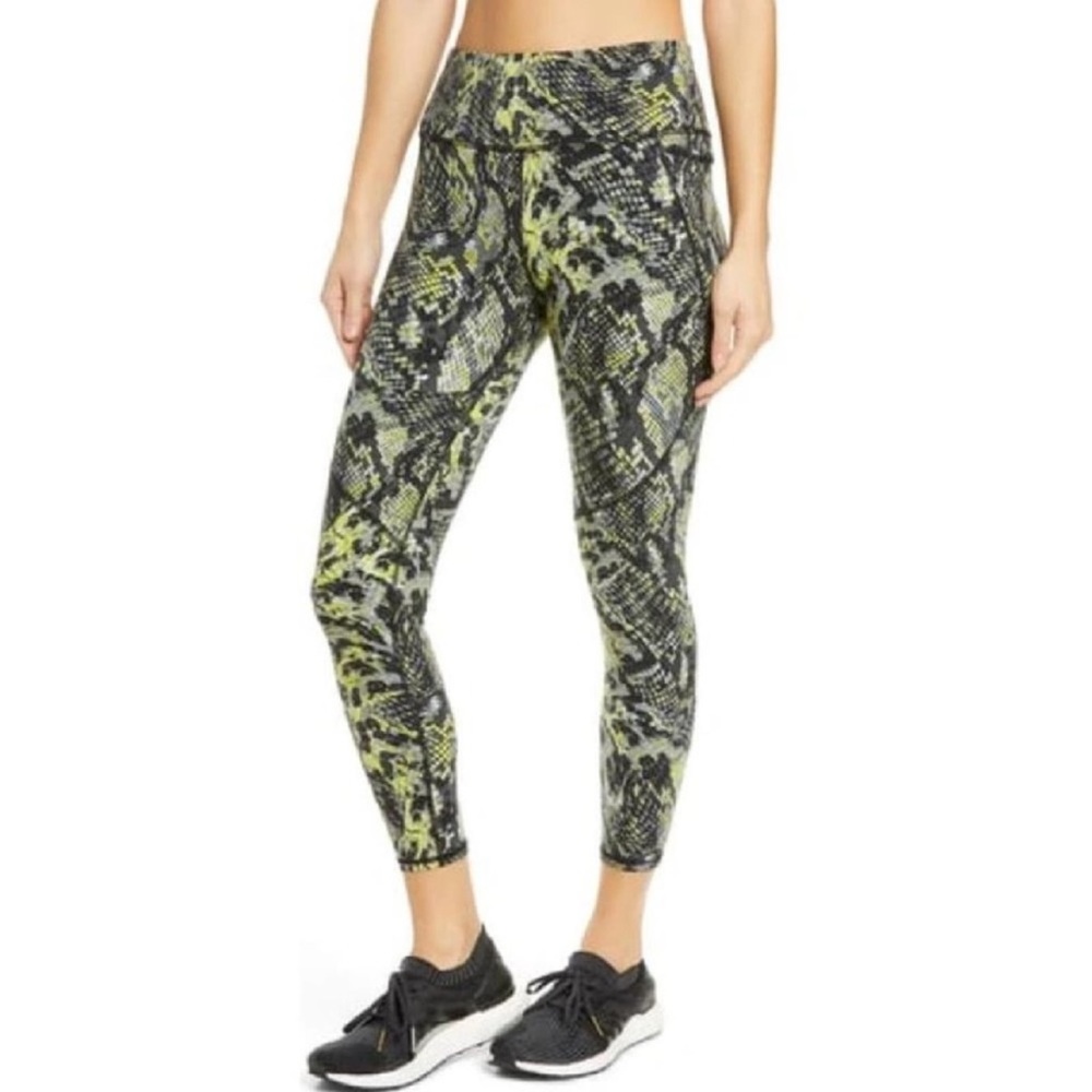 Sweaty Betty Power Pocket Workout Leggings In Citrus Green Snake Print- XS - Picture 3 of 12